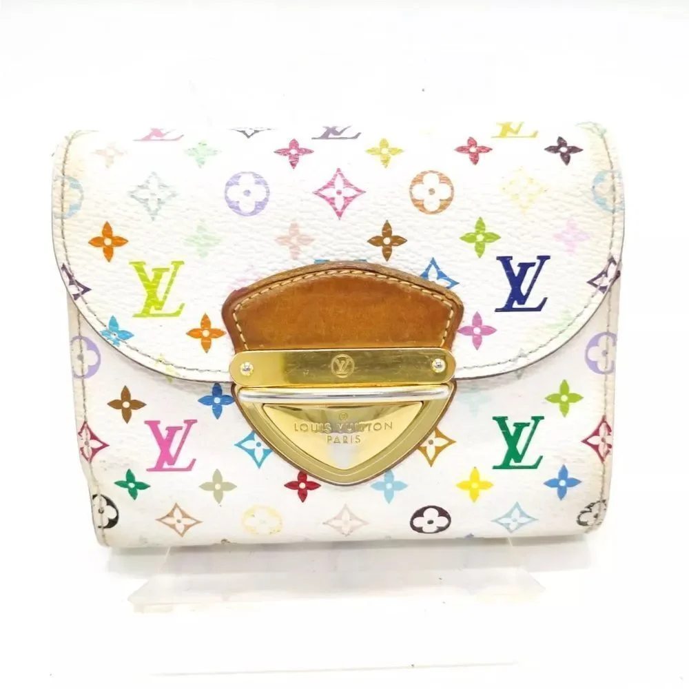 Auth Vtg Louis Vuitton 33 Multicolor Murakami Flap Compact Trifold Joy Wallet